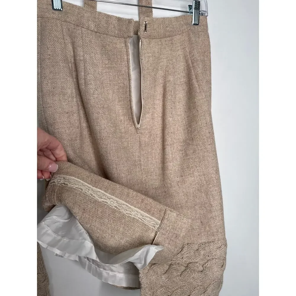 1970s Unbranded Nordic Knit Sweater & Skirt Set w/ Belt medium